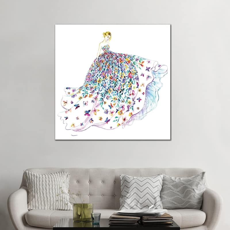 iCanvas "Flower Butterfly Dress" by Sunny Gu Canvas Print
