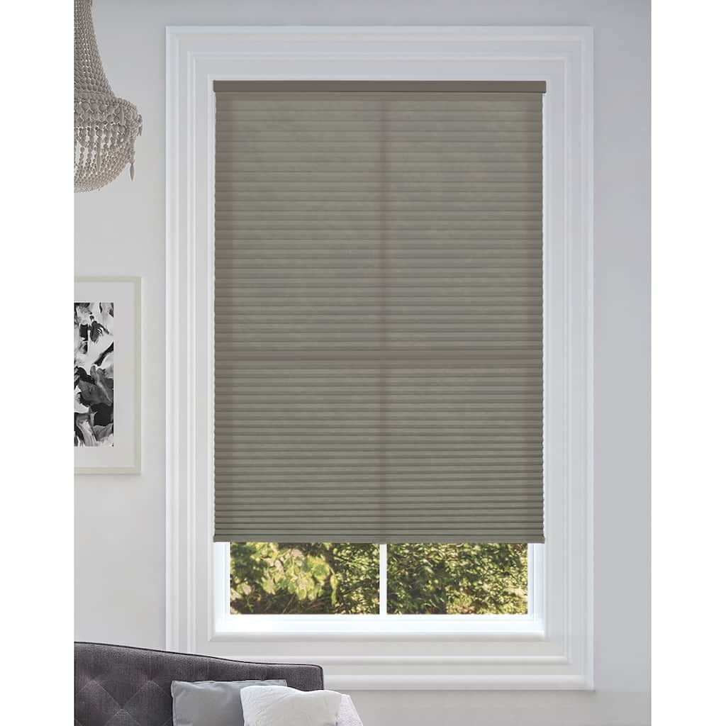 BlindsAvenue Cordless Light Filtering Cellular Honeycomb Shade, 9/16" Single Cell, Antique Pewter
