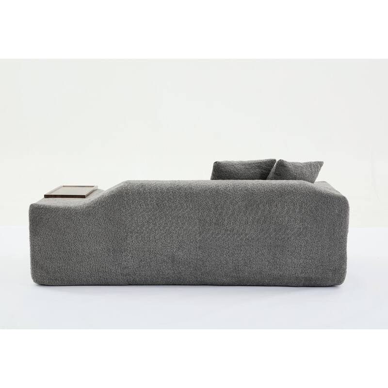 5-Seat Boucle Cloud Sofa Set (3+2) with End Tables & 4 Pillows