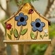 preview thumbnail 33 of 37, Glitzhome 10.5"H Distressed Solid Wood Birdhouse with 3D Flowers - 10.5"