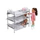 preview thumbnail 5 of 5, Badger Basket Scrollwork Metal Triple Doll Bunk Bed with Ladder and Bedding - Silver/Pink/Stars