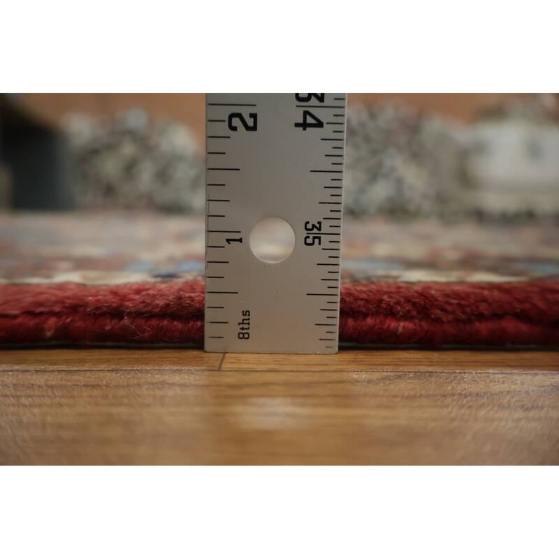 Hand Knotted Oriental 100% Wool Carpet Traditional All-Over Navy Blue & Blues Varamin Area Rug - 10' 6'' X 6' 10''