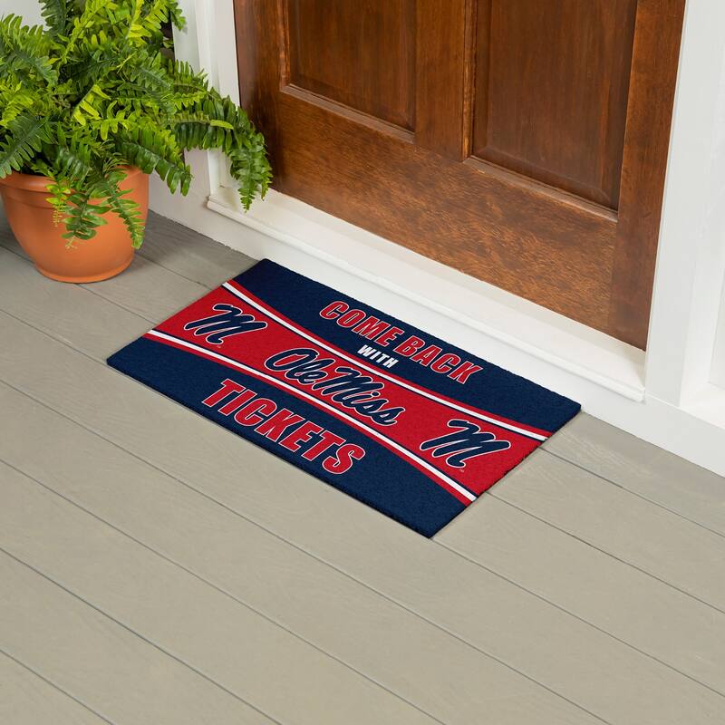 Ole Miss 28 in. x 16 in. PVC "Come Back With Tickets" Trapper Door Mat