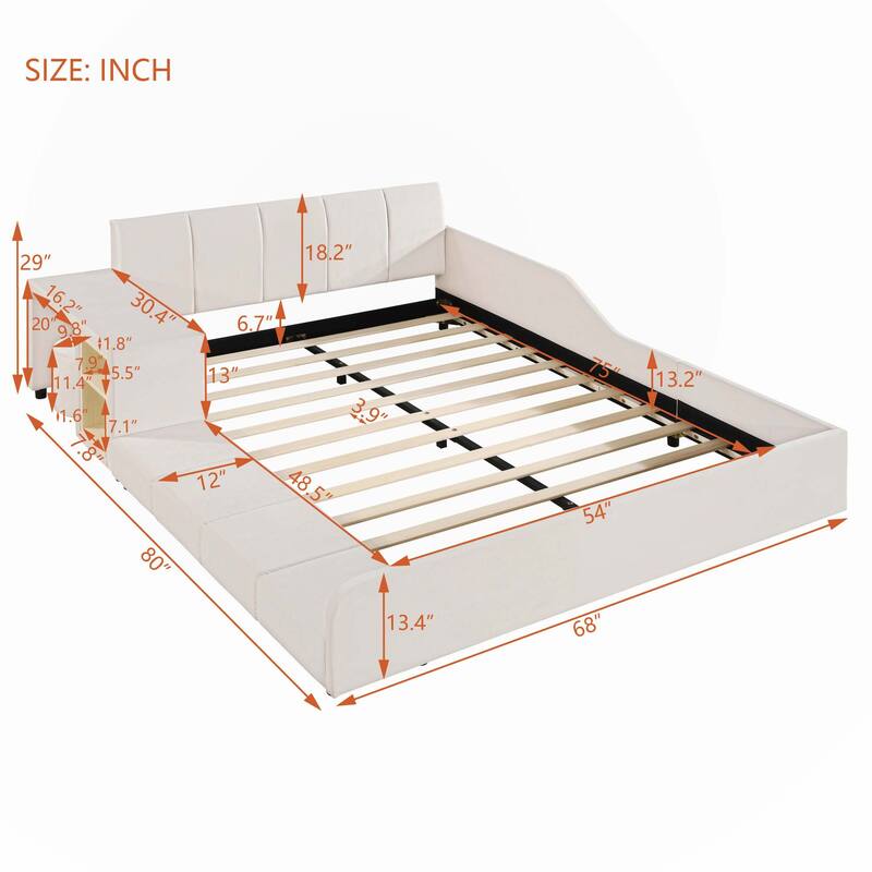 Full Size Upholstered Grounded Bed