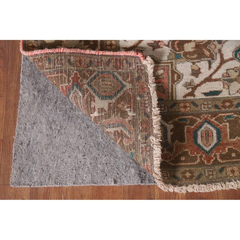 Hand Knotted Oriental 100% Wool Carpet Traditional Floral Red Heriz Area Rug - 9' 3'' X 6' 4''