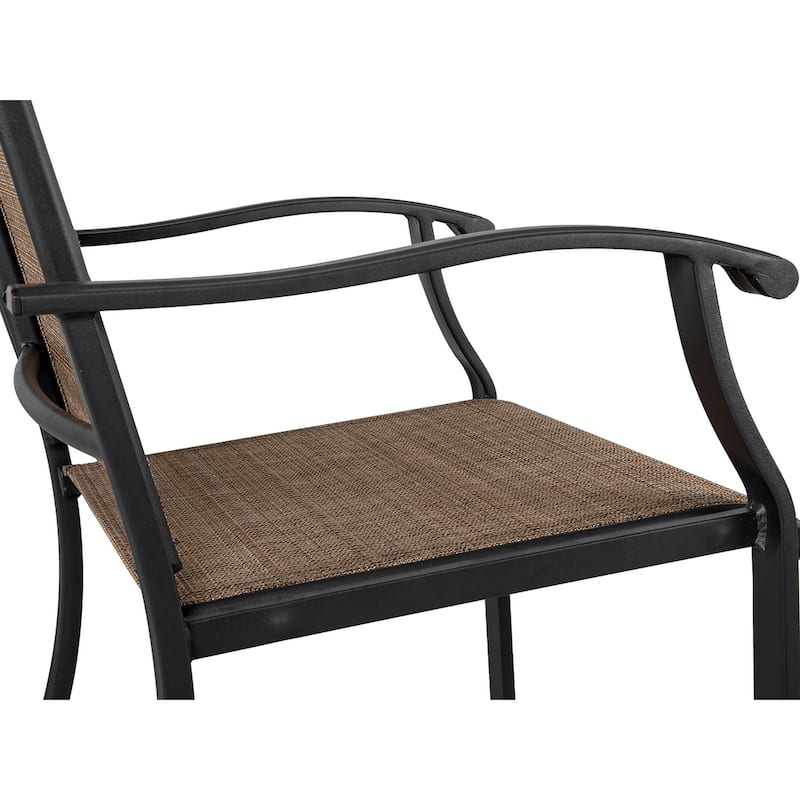 Outdoor 7-Piece Dining Set, Textilene Fabric, Powder-coated Iron Frame