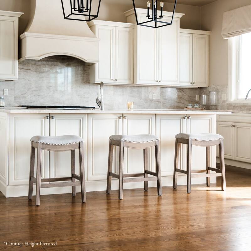 Maven Lane 31" Adrien Saddle Kitchen Bar Height Stool - N/A