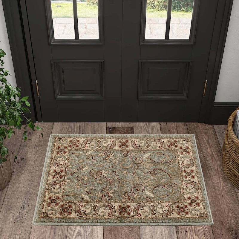 Superior Heritage Traditional Floral Scroll Indoor Area Rug