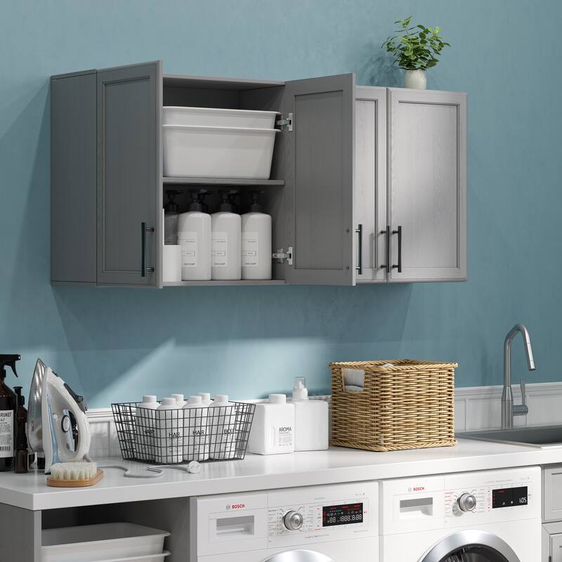 Shaker Style Wall Storage Cabinet with 2 Doors & Shelf