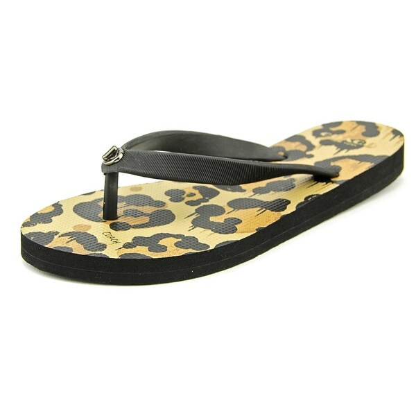 Coach Alyssa Rubber Wild Beast Women Open Toe Synthetic Black Flip Flop Sandal