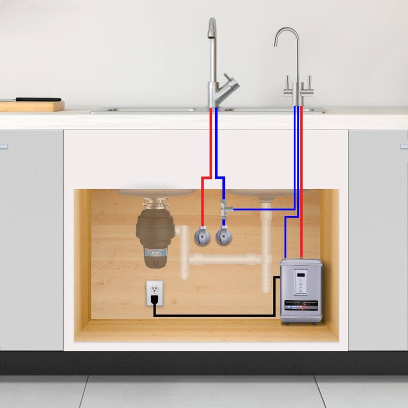 Instant Hot Water Dispenser with Single Handle Brushed Nickel Faucet