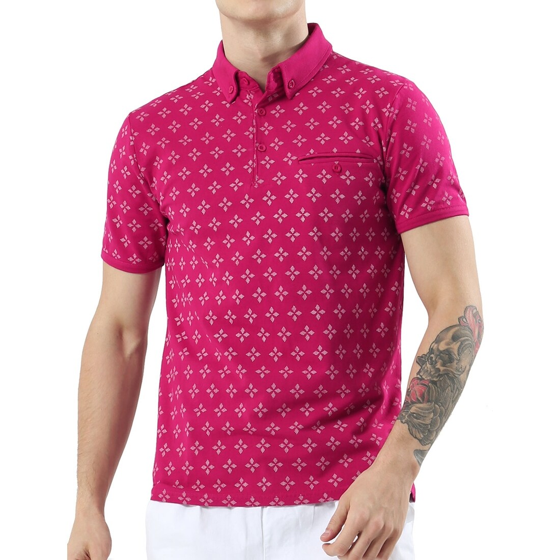fuchsia pink polo shirt