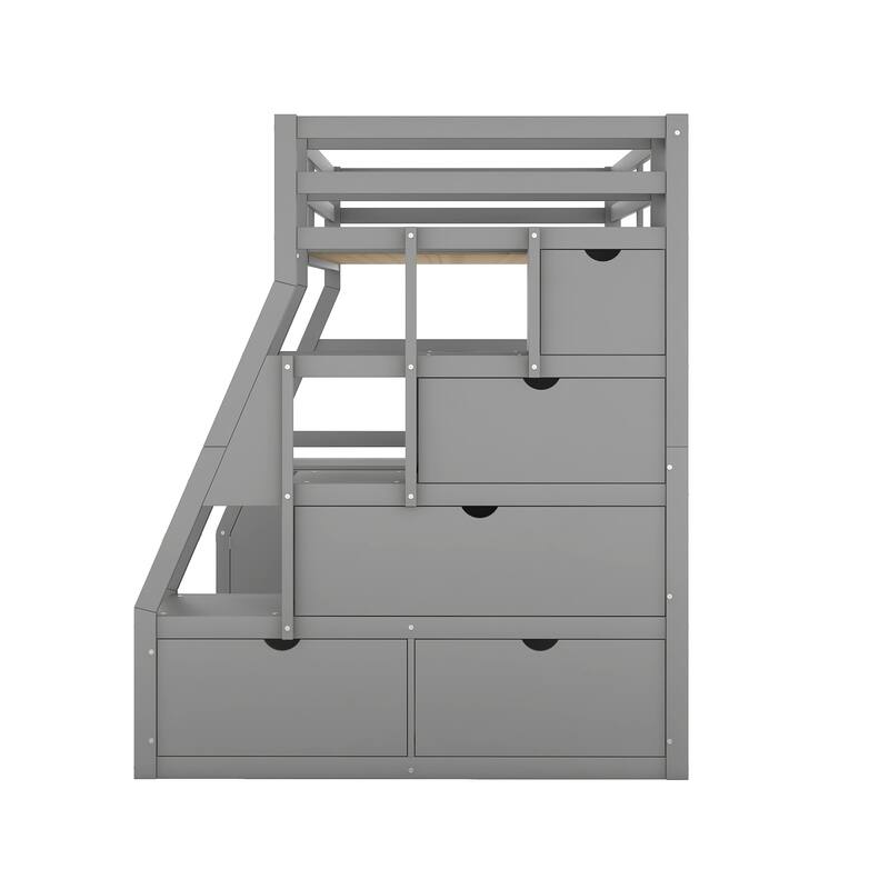 Space-Saving Twin Loft Bed with Built-in Desk, 7 Storage Drawers & 2 Shelves - Sturdy Pinewood Construction