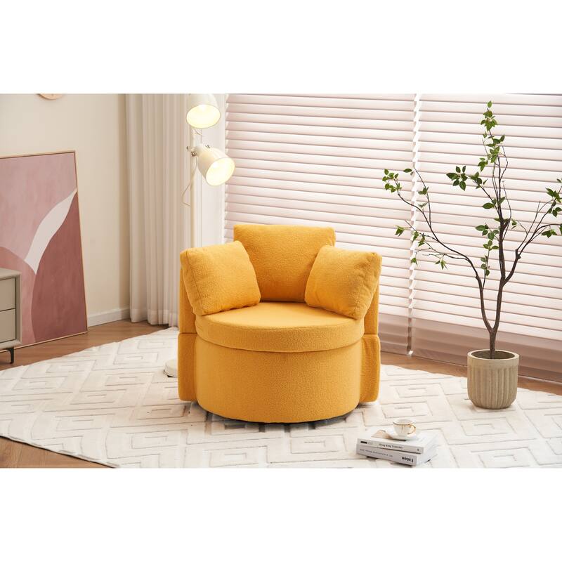 31.5" Swivel Barrel Chair with Storage