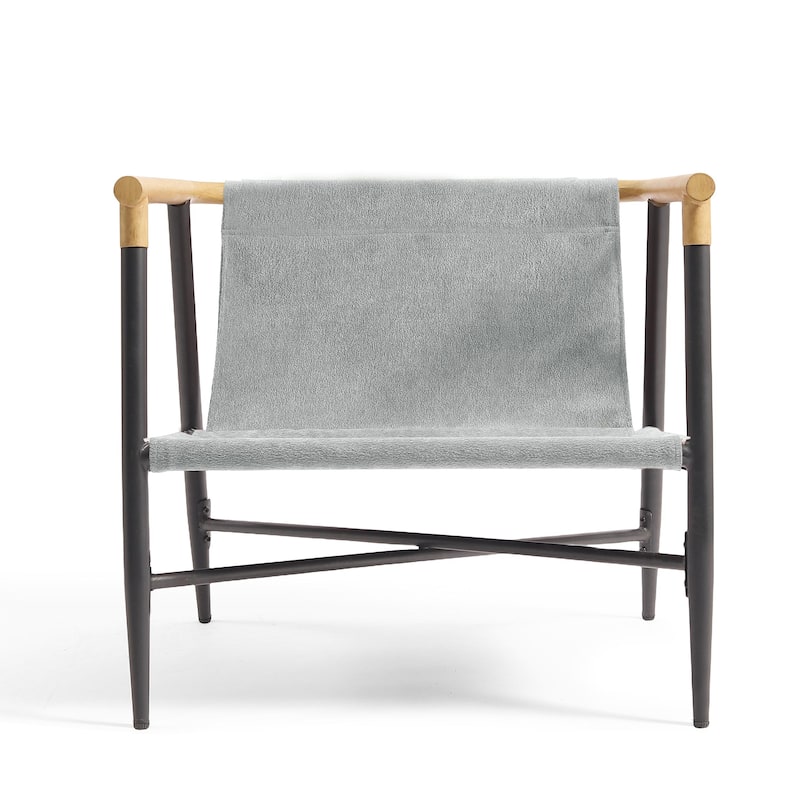 Industrial Upholstered Accent Chair Club Chair with Metal Frame