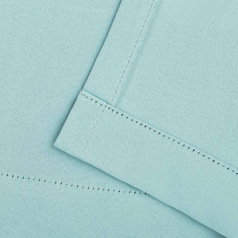 Superior Solid Machine Washable Room Darkening Grommet Blackout Curtains, Set of 2