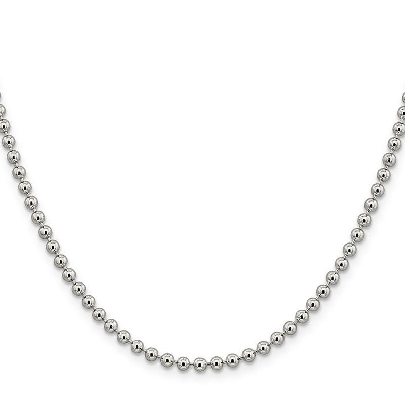 Curata 925 Sterling Silver 3mm Spaced Bead Chain Necklace