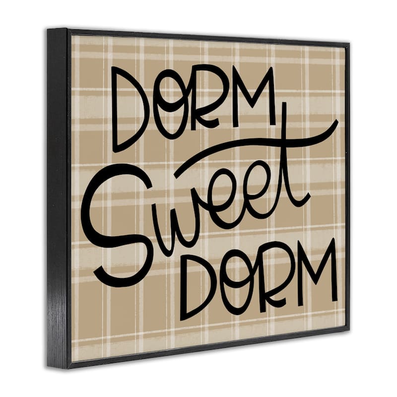 Stupell Sweet Dorm on Plaid Framed Giclee Art Design By Mandy Ford Art + Illustration