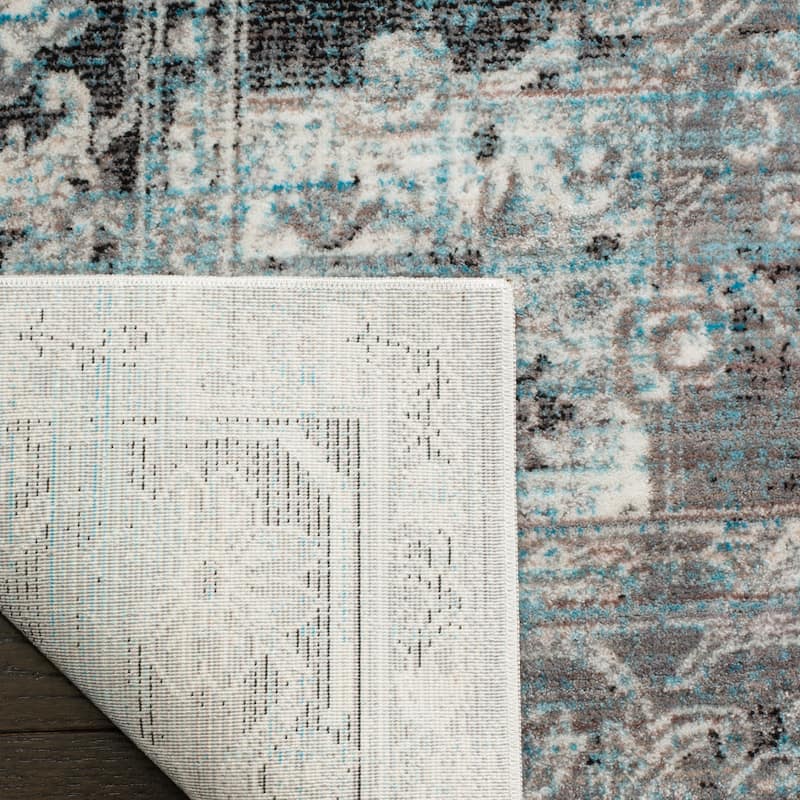 SAFAVIEH Claremont Alleen Vintage Boho Oriental Polyester Rug - 4' x 5'9" - Ivory/Grey - Rectangle