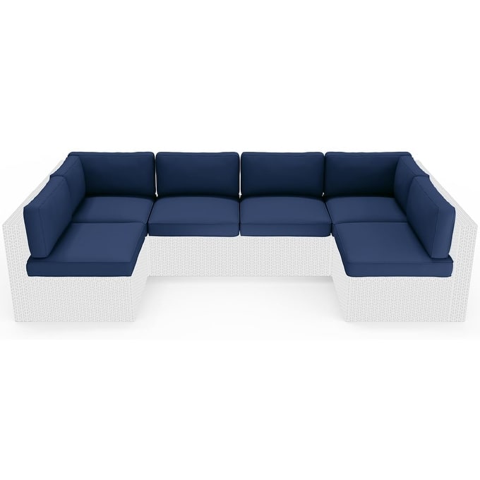14 Piece Outdoor Patio Furniture Deep Seat Cushion Set Sofa Replacement Waterproof Cushions - Dark Blue