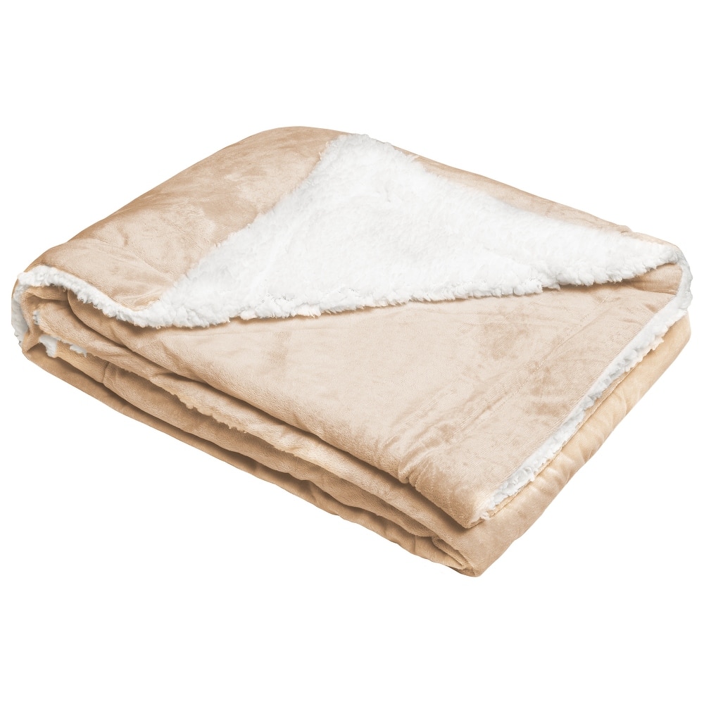 Sherpa Fleece Throw Blanket, Double Layer Fleece Blanket