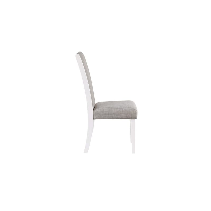 White/Gray Fabric Upholstered Wood Frame Dining Chair, Set of 2, Sturdy Dining Chair for Dining Rooms - 21.75