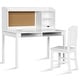preview thumbnail 3 of 26, Kids Desk and Chair Set Study Writing Desk with Hutch and Bookshelves - 44" x 24" x 43.5" (L x W x H) White
