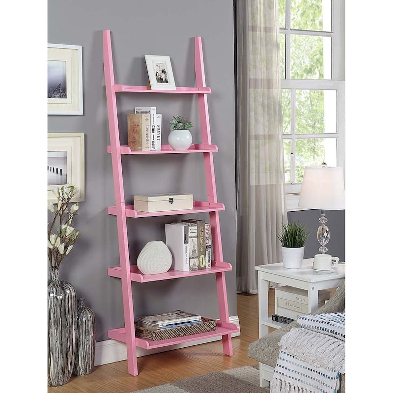 Convenience Concepts American Heritage Bookshelf Ladder - Light Pink