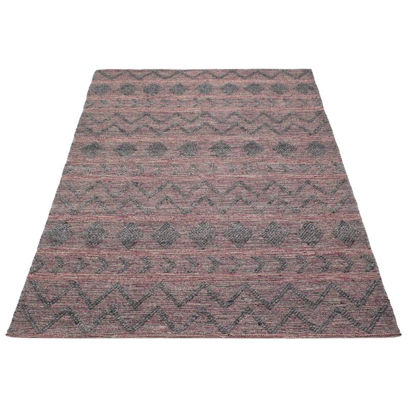 ECARPETGALLERY Braid weave Sienna Grey Wool Rug - 5'11 x 9'2