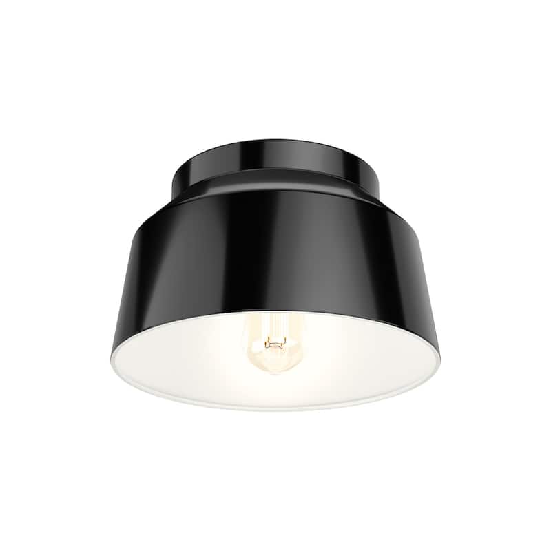 Hunter Cranbrook 1-Light Flush Mount Ceiling Light - Bathroom, Office, Hall, Kitchen - Mid-Century Modern - Damp Rated!