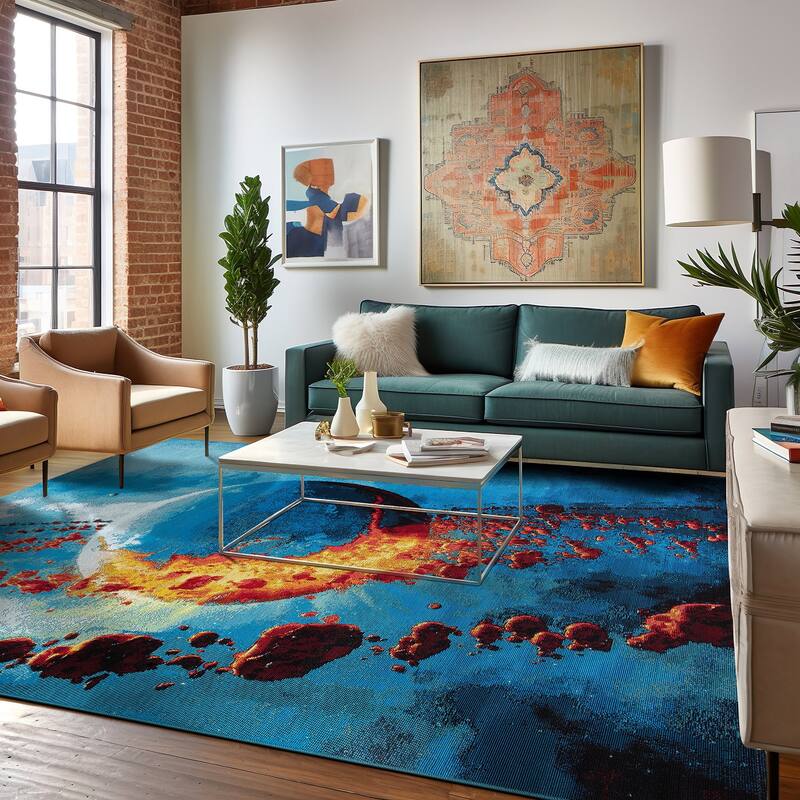 World Rug Gallery Galactic Wonder Galaxy Indoor/Outdoor Area Rug - 5'3" X 7'