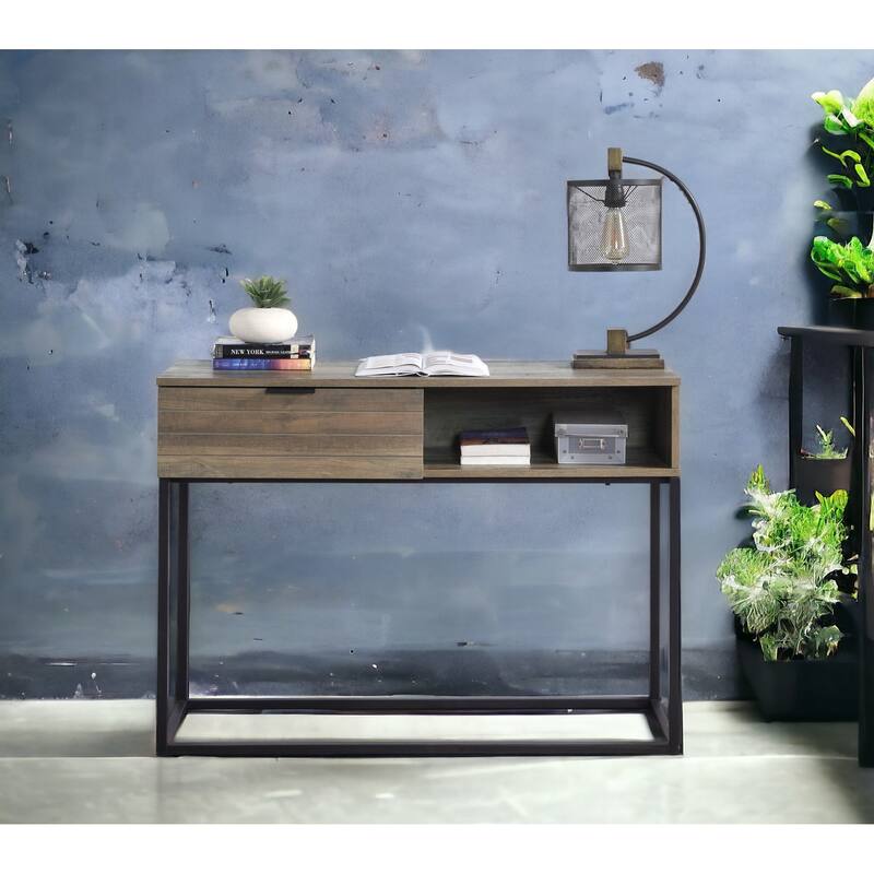 Versatile Rustic Writing Desk with Sturdy Construction and Practical Storage