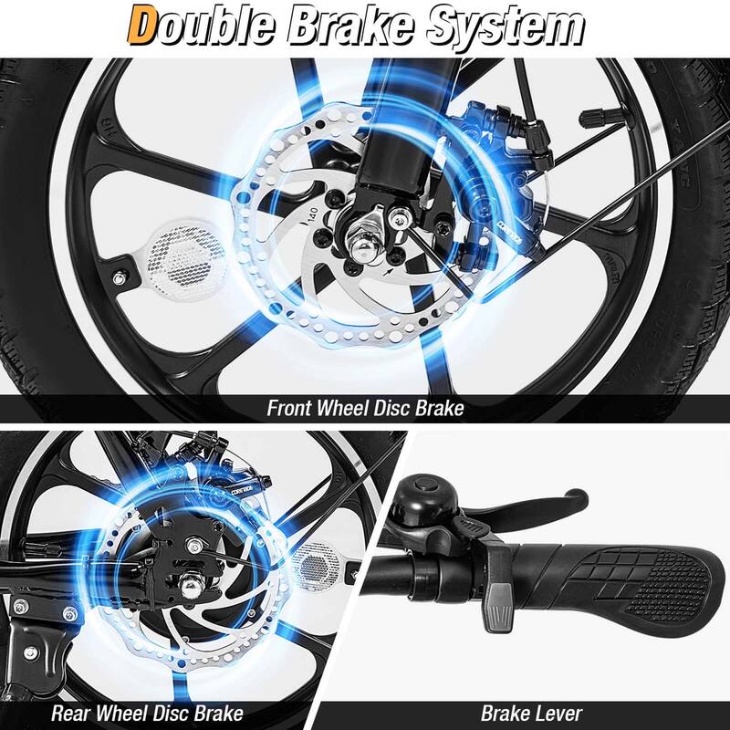 Goplus 16" Folding E-Bike Portable Electric Bicycle with Peak 650 W