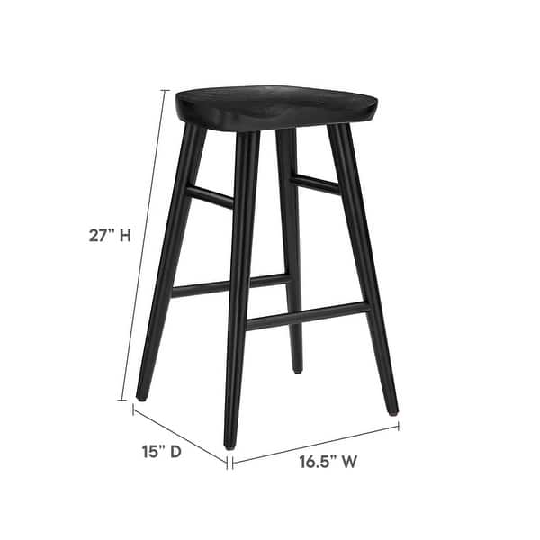 dimension image slide 0 of 3, Saville Backless Wood Counter Stools - Set of 2