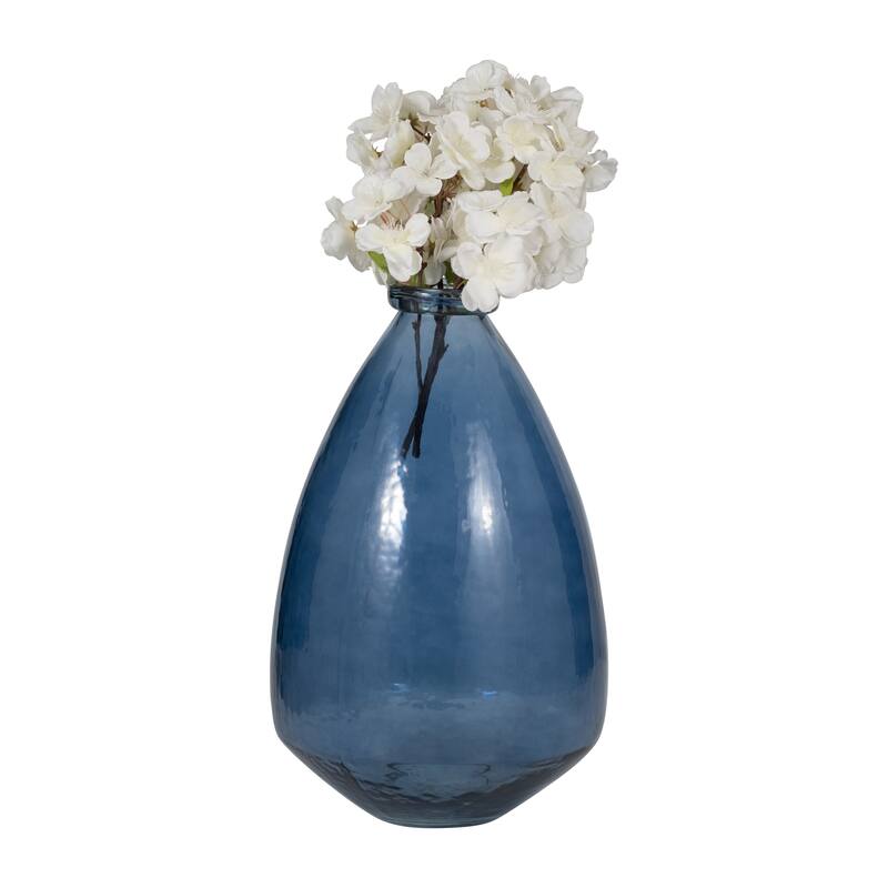 Sagebrook Home Glass Blue Solid Round Balloon Vase