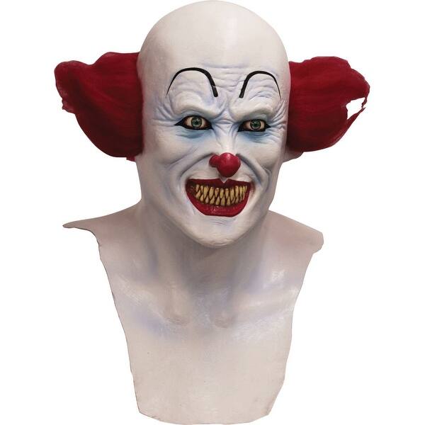 Shop White And Red Scary Clown Halloween Unisex Adult Mask Costume