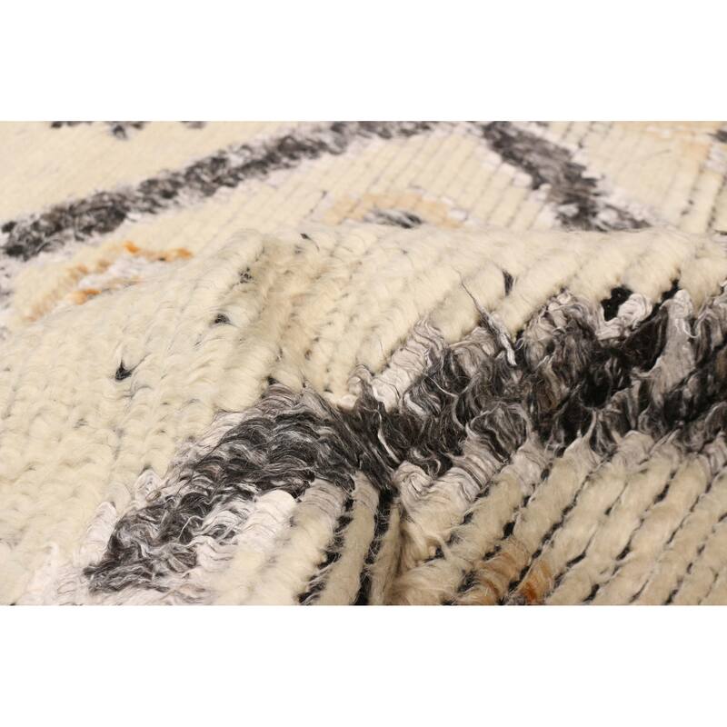 ECARPETGALLERY Hand-knotted Tangier Cream Silk, Wool Rug - 8'2 x 10'4