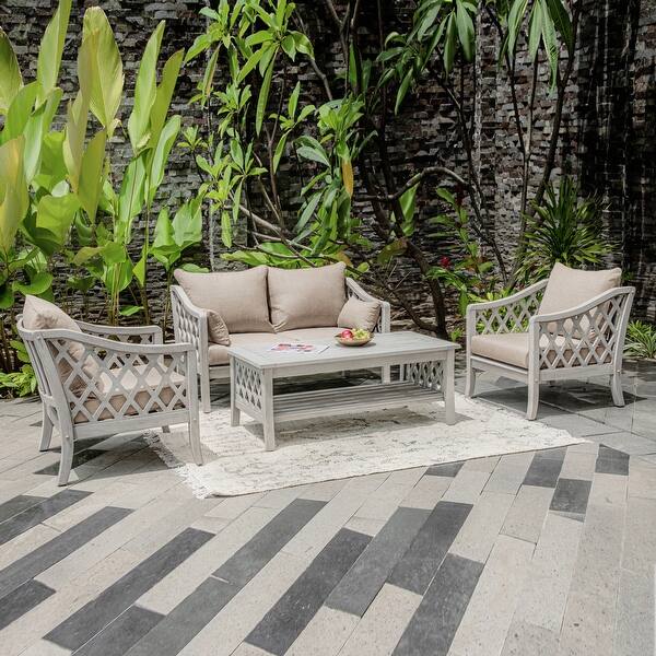 Shop Ove Decors Skye 4 Piece Grey Conversation Set Overstock 31264408