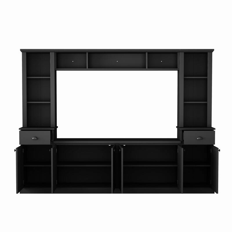 Modern 4-Piece Entertainment Wall Unit Set, Large TV Stand Media Console for TVs Up to 75"