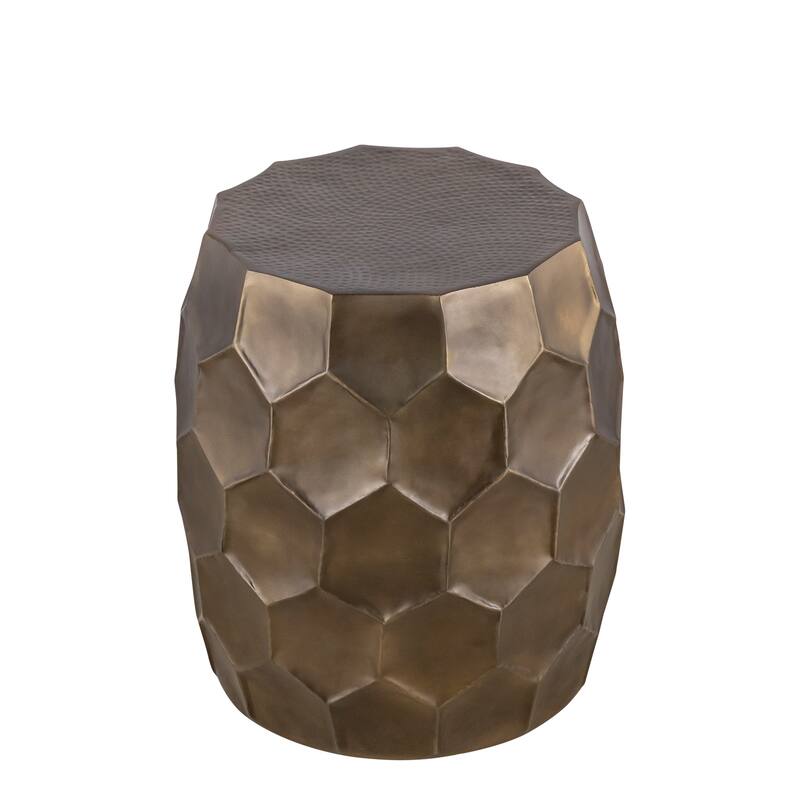 Modern Contemporary Aluminum material End Table, Side Table with Glossy Diamond-Patterned Base