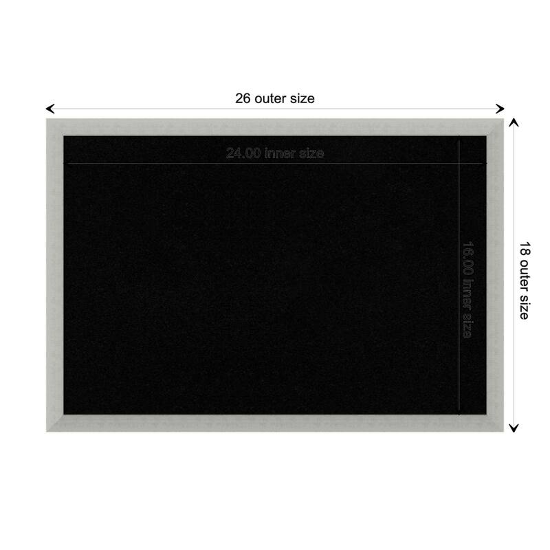 Silver Leaf Wood Framed Black Corkboard Bulletin Board - Board Size 24x16