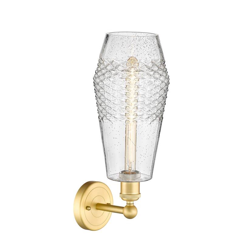 Innovations Lighting 616-1W-19-7 Windham Sconce Windham 19" Tall Wall - Satin Gold / Clear