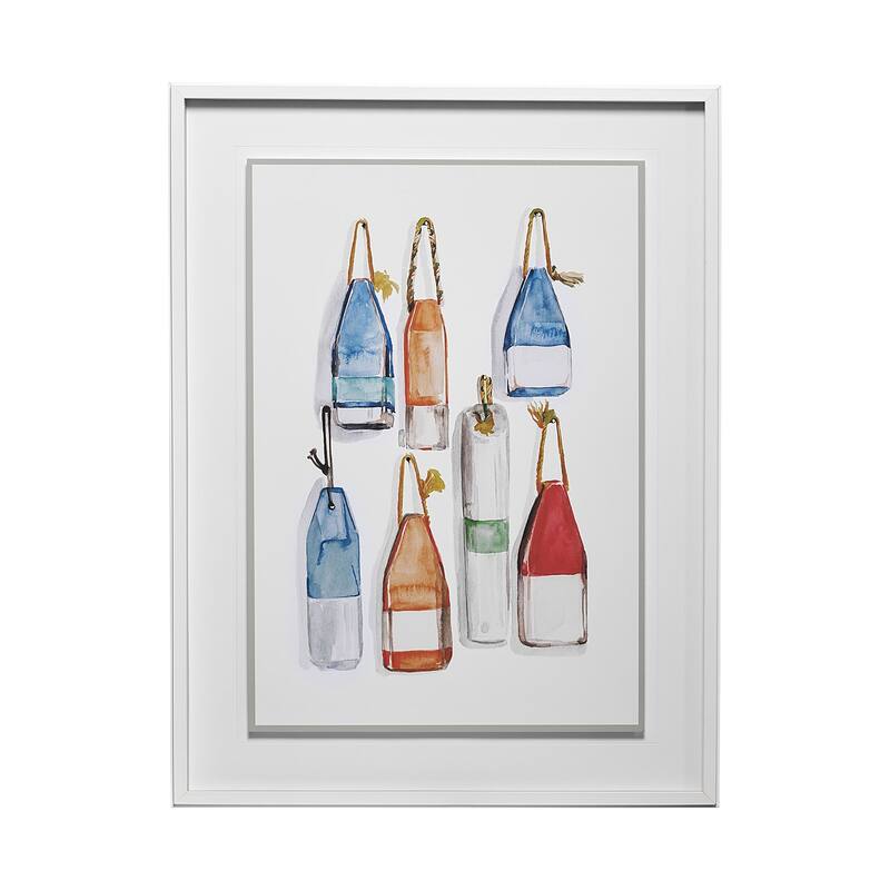Watercolor Buoys I Framed Art Print