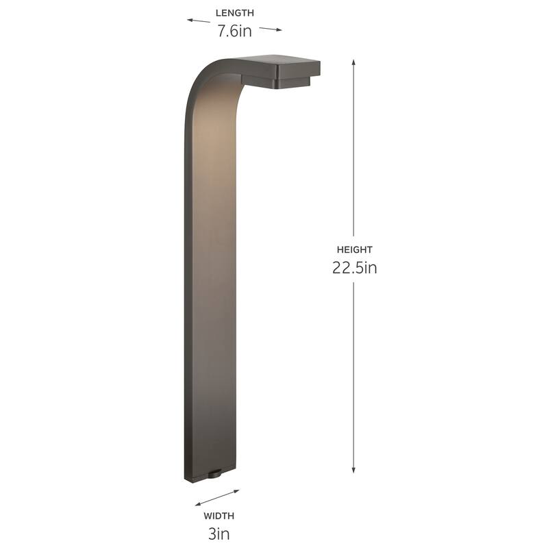 Kichler Lighting 12 Volt 2700K LED 22.5" Curved Path Light in Textured Architectural Bronze - 22.5