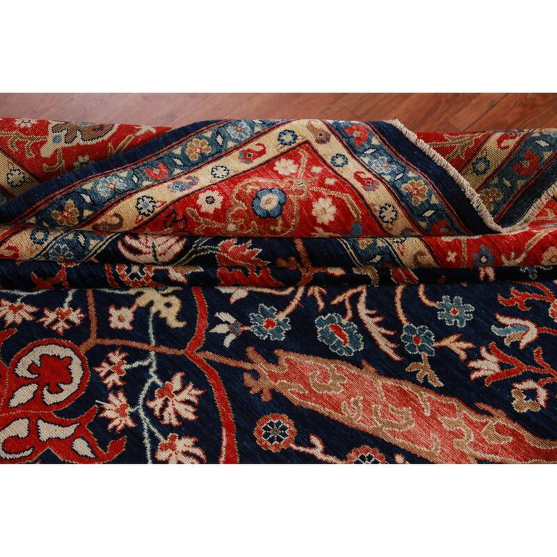 Vegetable Dye Blue Ziegler Oriental Area Rug Handmade Wool Carpet - 9'2"x 12'0"