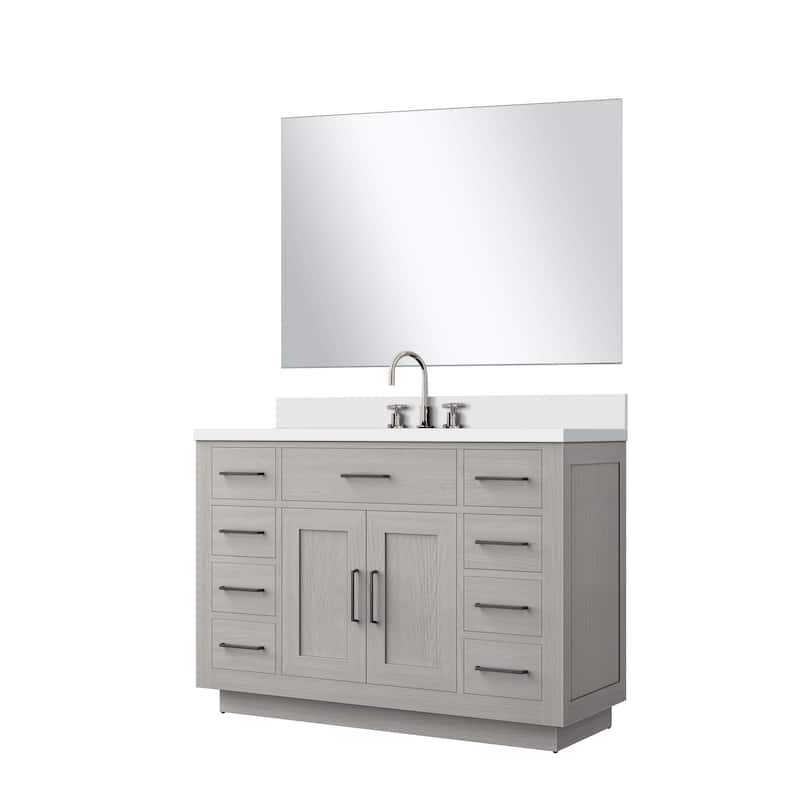 Abbey Bath Vanity with Quartz Top, Sink, Mirror and Faucet
