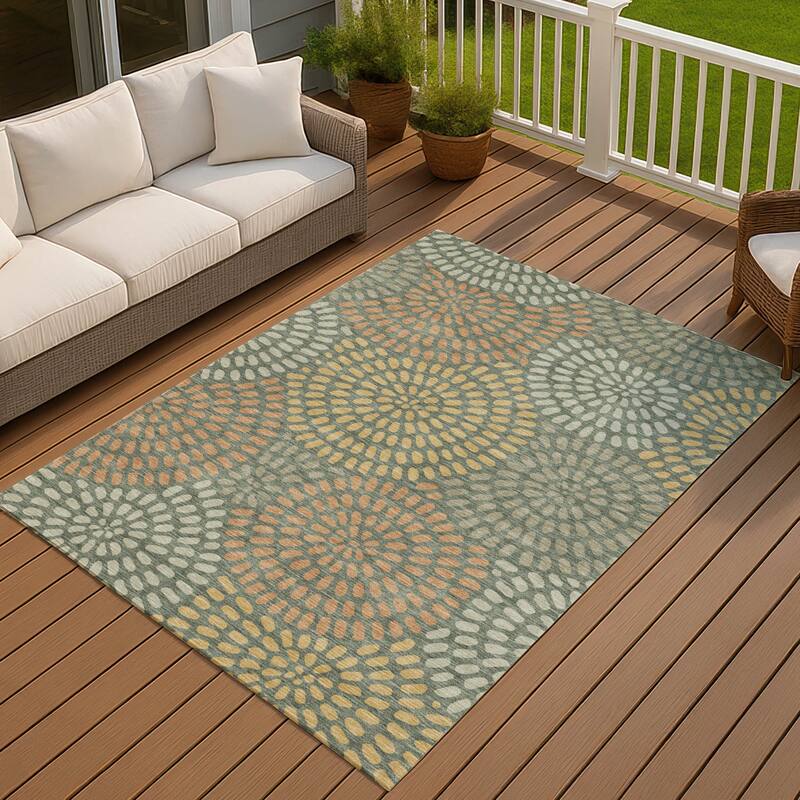Machine Washable Indoor/ Outdoor Casual Ric Chantille Rug