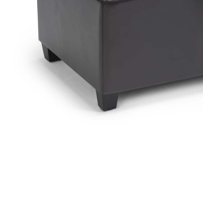 WYNDENHALL Marlowe 34 inch Wide Transitional Rectangle Storage Ottoman