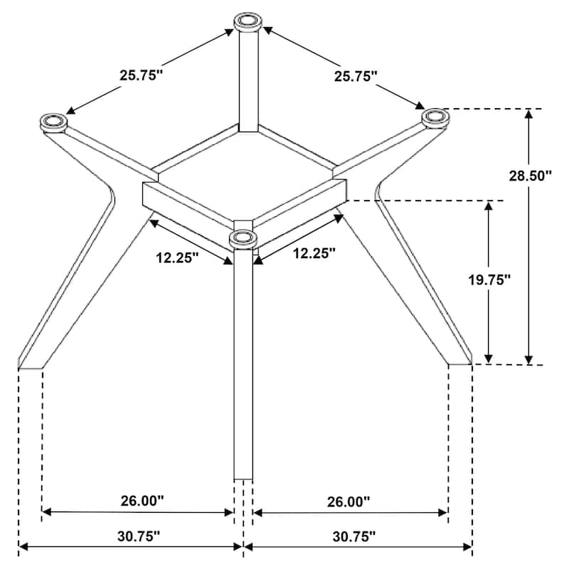 Paxton Square Wood Dining Table Base Nutmeg