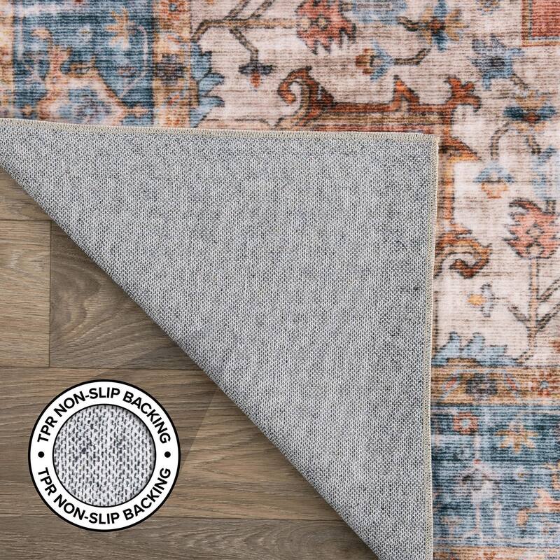 World Rug Gallery Distressed Traditional Machine Washable Area Rug